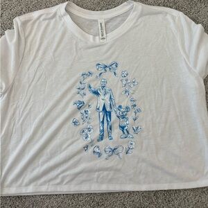 Bella Canvas Cropped Tee with Blue Walt Disney Graphic